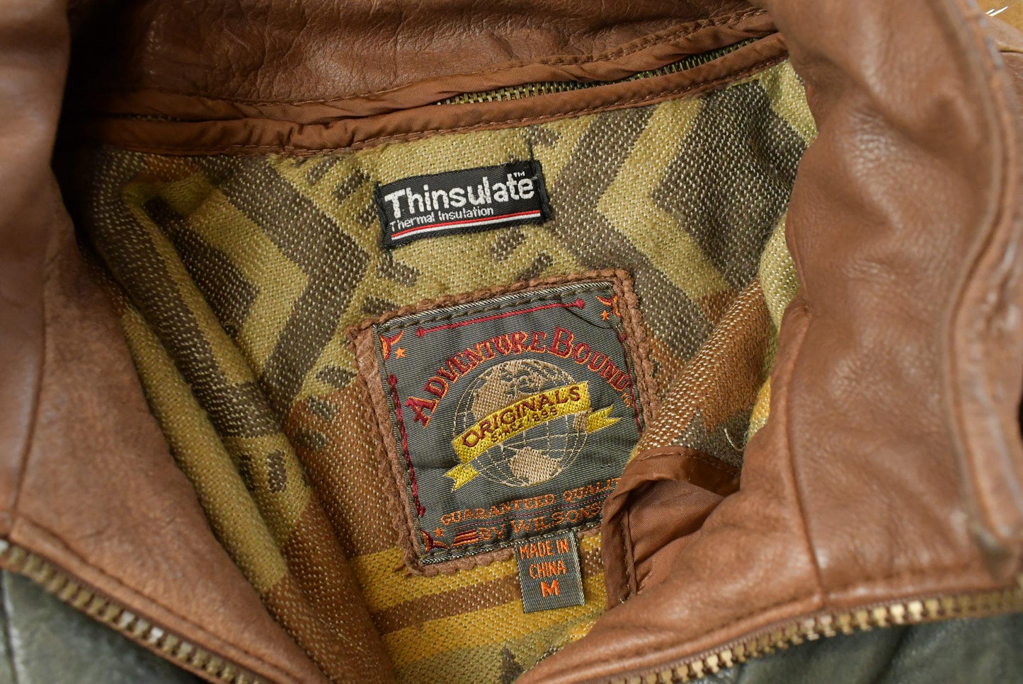 Vintage 1990s Adventure Bound Leather Jacket Men's Medium from propervintagecanada