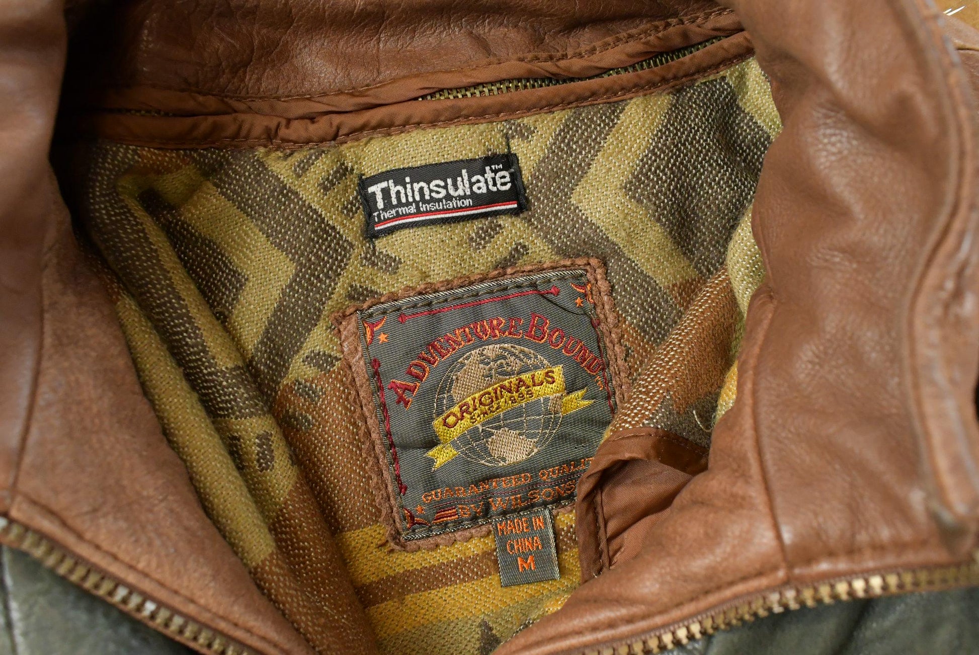 Vintage 1990s Adventure Bound Leather Jacket Men's Medium from propervintagecanada