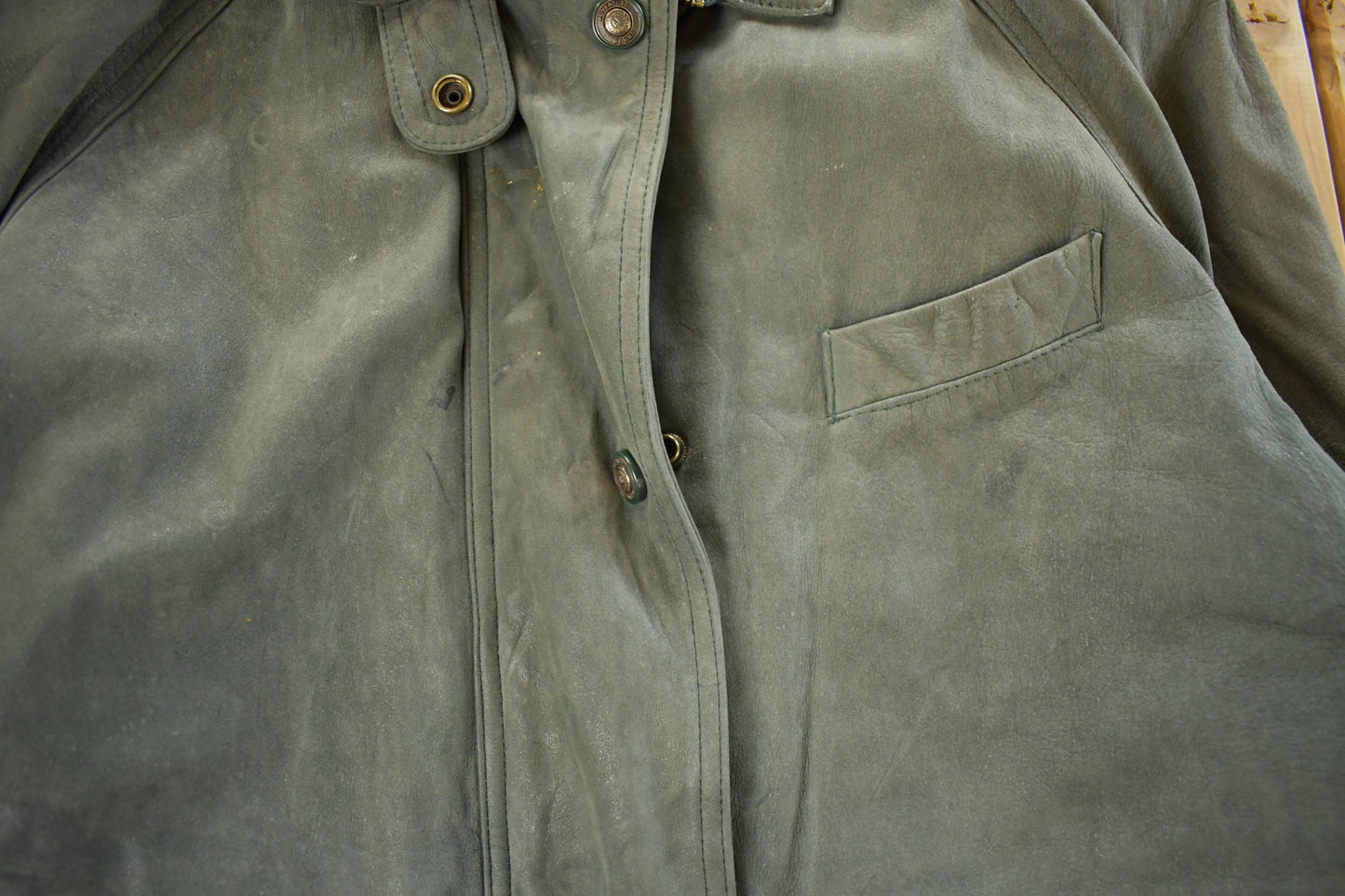 Vintage 1990s Adventure Bound Leather Trench Coat Men's Large from propervintagecanada