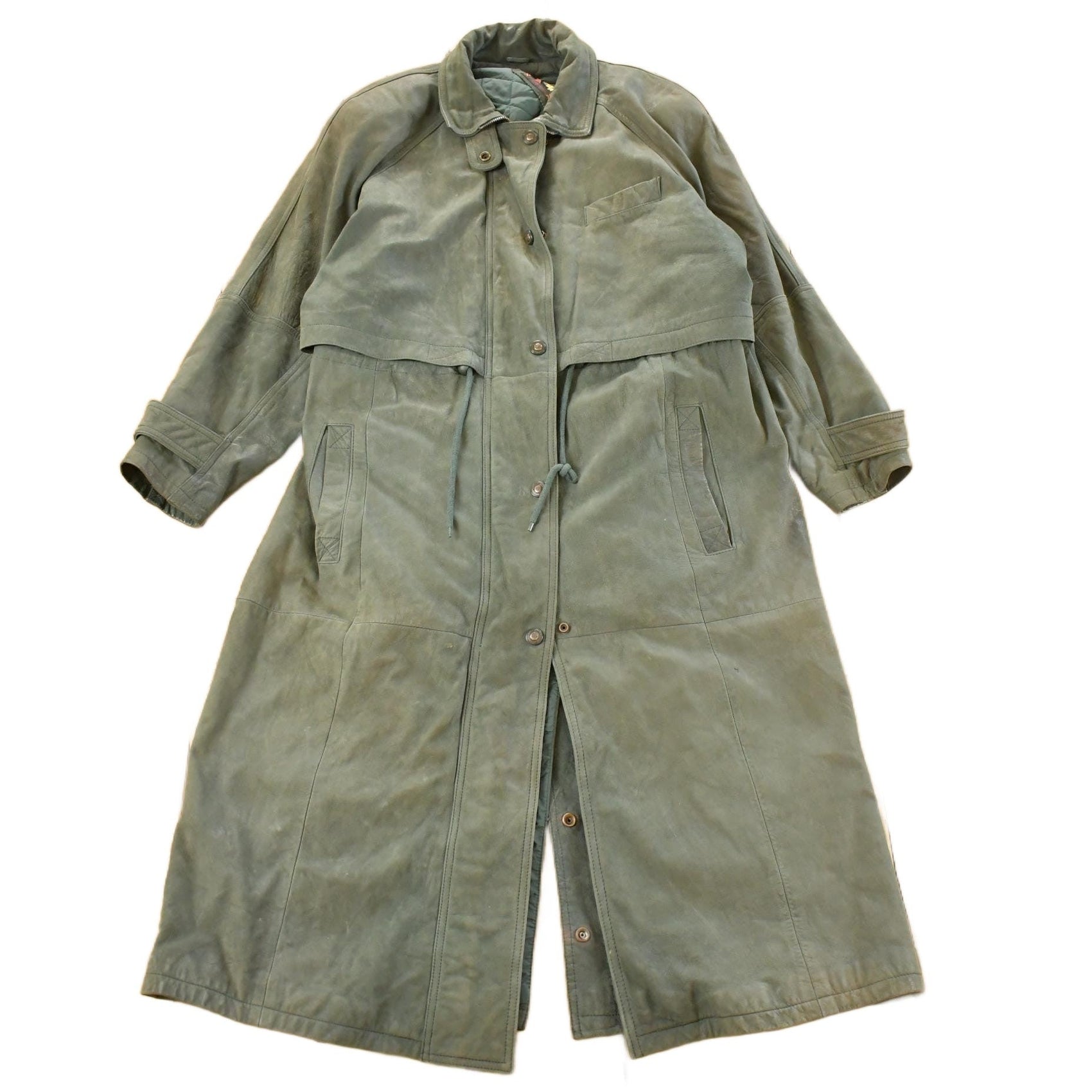 Vintage 1990s Adventure Bound Leather Trench Coat Men's Large from propervintagecanada