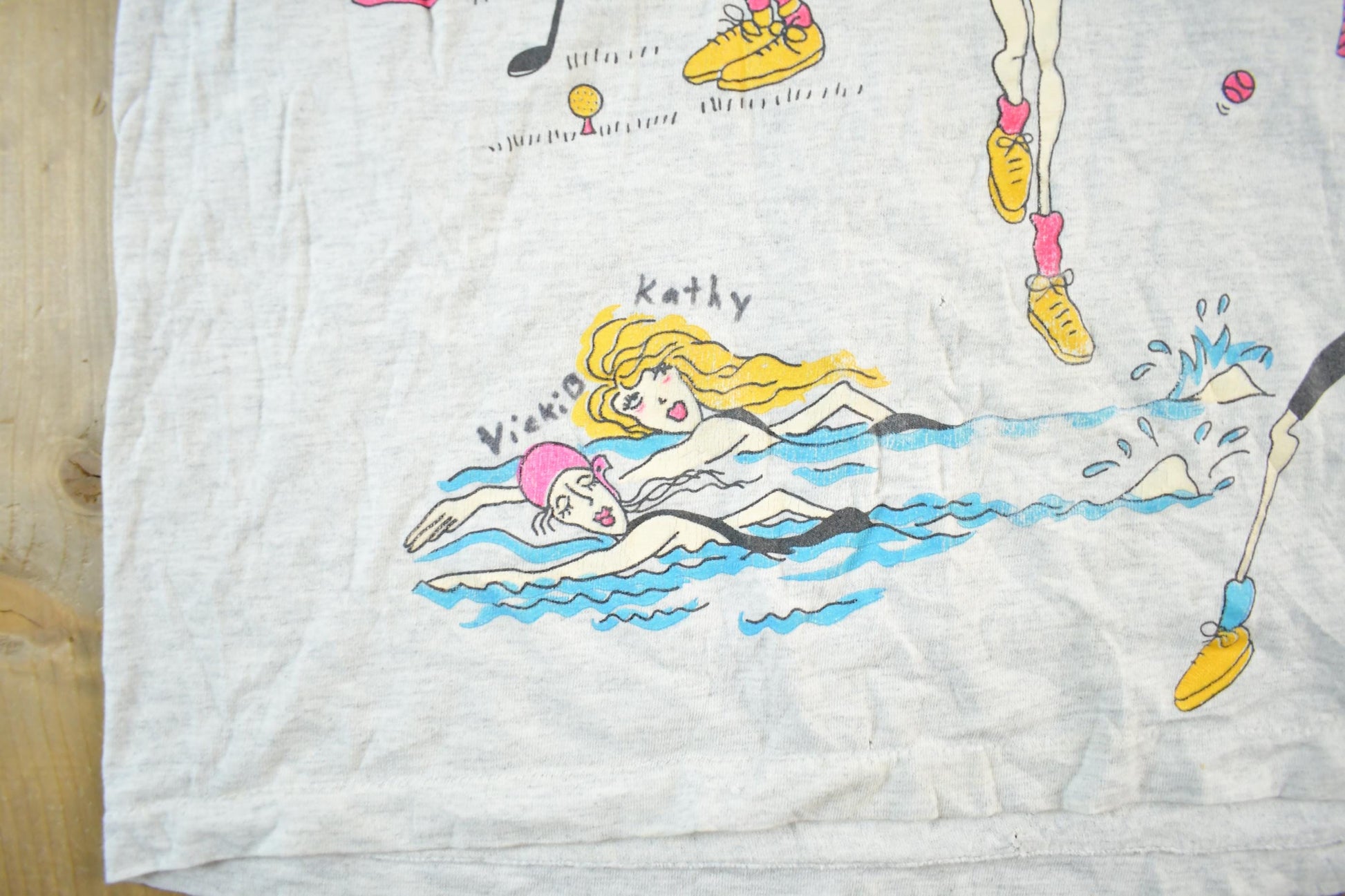 Vintage 1990s Aerobics Workout Graphic T Shirt Women's Large from propervintagecanada