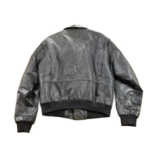 Vintage 1990s Aeropostale Olde Hide House Leather Bomber Jacket Men's Large from propervintagecanada