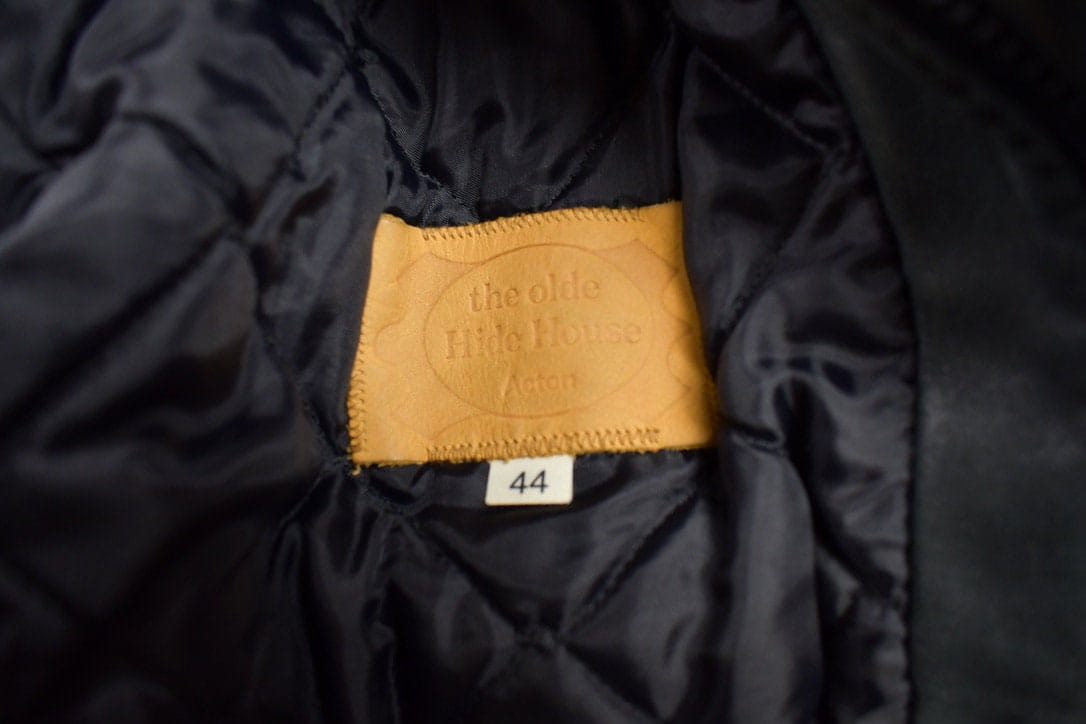 Vintage 1990s Aeropostale Olde Hide House Leather Bomber Jacket Men's Large from propervintagecanada