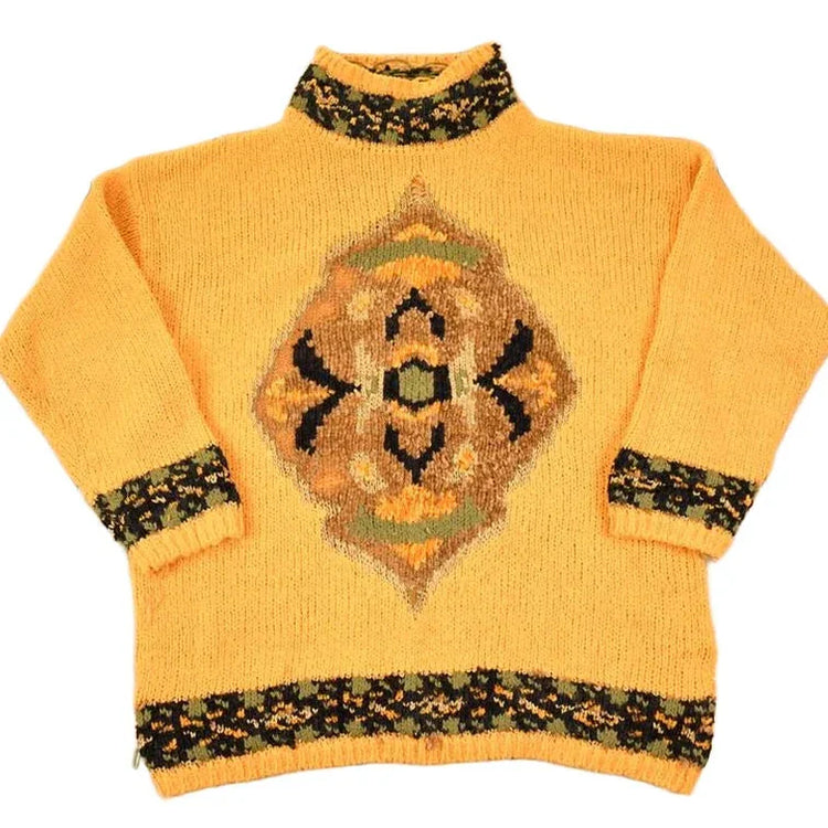 Vintage 1990s Agatha Kelsey Knit Turtleneck Sweater Women's XL / 90s Knitted Sweatshirt / Vintage Preppy Knits from propervintagecanada