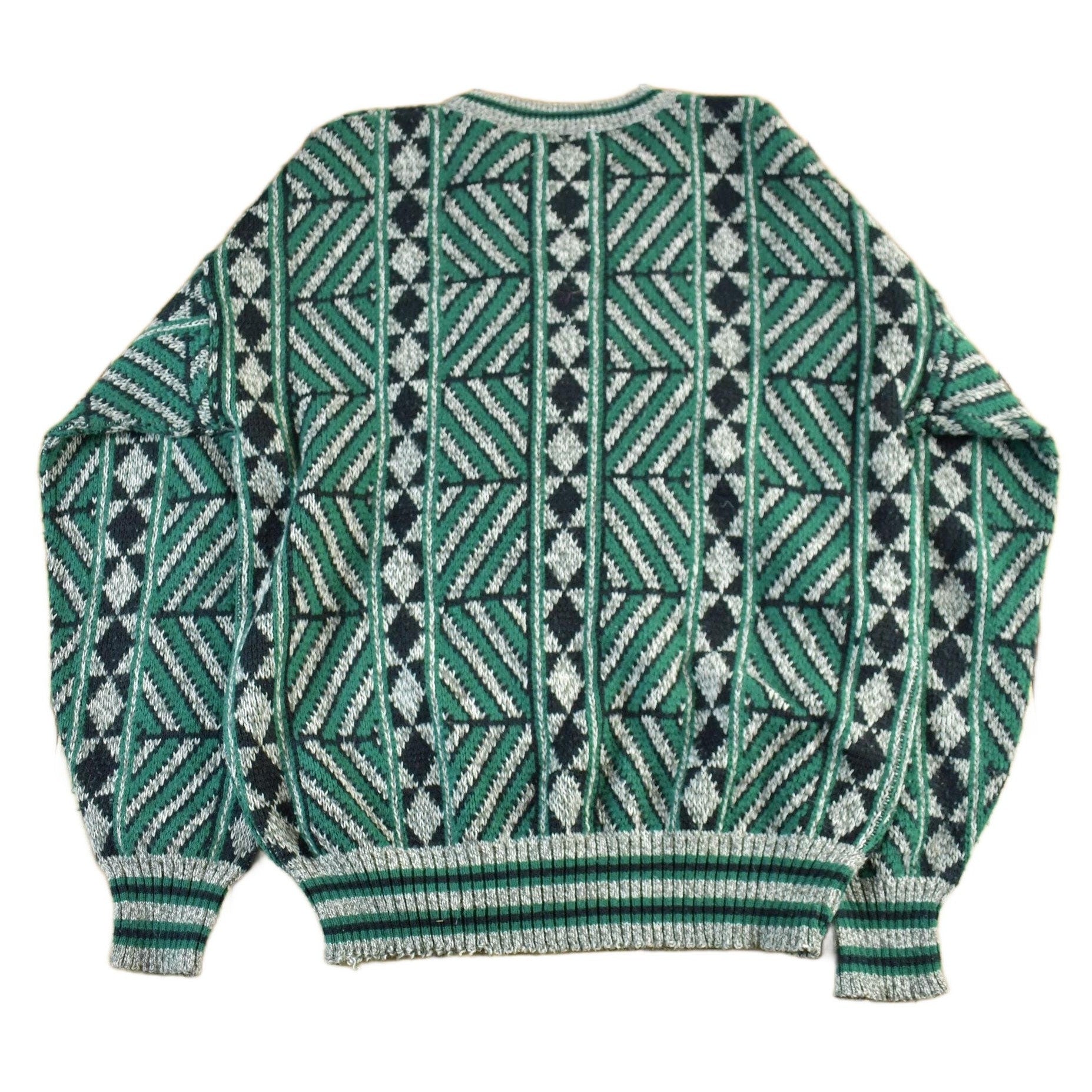 Vintage 1990s Aigner Knit Abstract Pattern Crewneck Sweater Men's Large from propervintagecanada