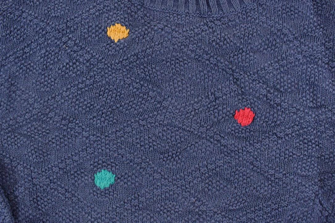 Vintage 1990s AJ Brandon Abstract Chunky Knit Crewneck Sweater Mens L / Abstract Pattern 3D Knitted Sweatshirt from propervintagecanada