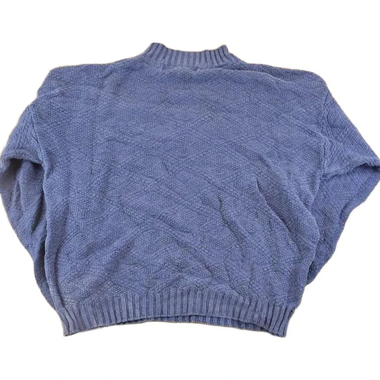 Vintage 1990s AJ Brandon Abstract Chunky Knit Crewneck Sweater Mens L / Abstract Pattern 3D Knitted Sweatshirt from propervintagecanada