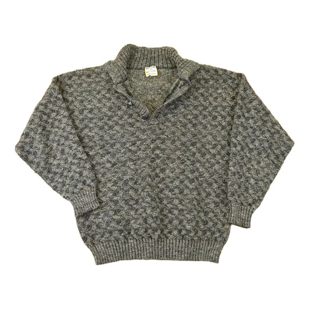 Vintage 1990s Alain Dan Knit Quarter Button Sweater Mens L from propervintagecanada