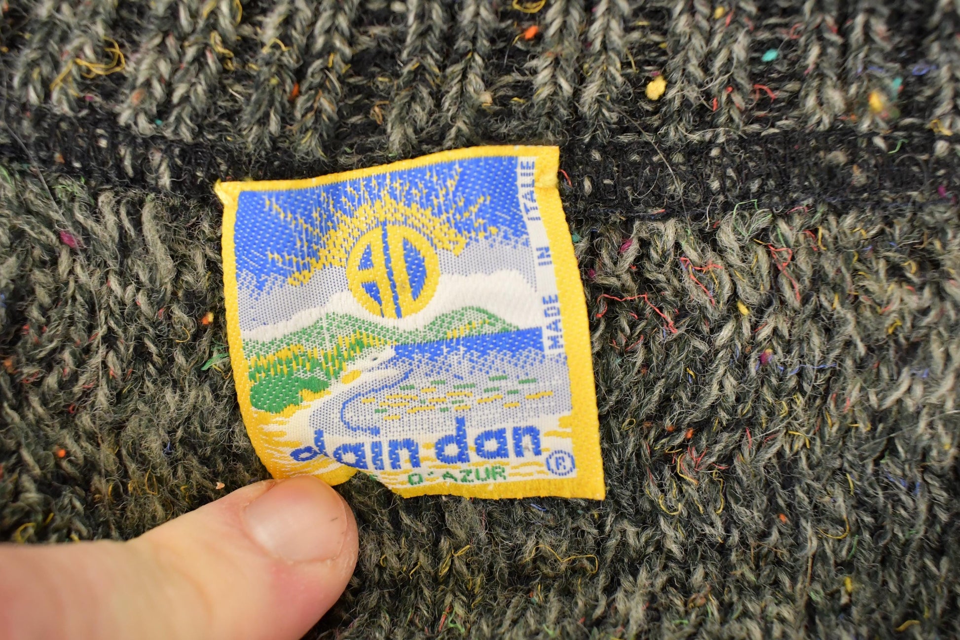 Vintage 1990s Alain Dan Knit Quarter Button Sweater Mens L from propervintagecanada