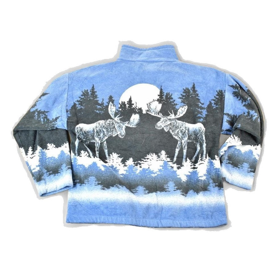 Vintage 1990s Alaska AOP Moose Fleece Outdoorsman Sweater Mens XXL from propervintagecanada