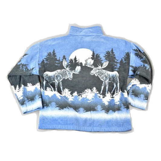 Vintage 1990s Alaska AOP Moose Fleece Outdoorsman Sweater Mens XXL from propervintagecanada