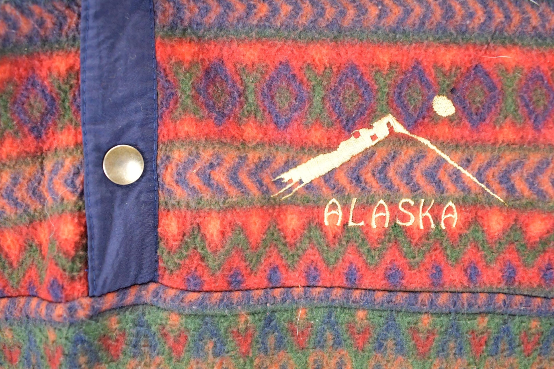 Vintage 1990s Alaska Arctic Image Fleece Outdoorsman Quarter Button Holiday Sweater Men's XL from propervintagecanada