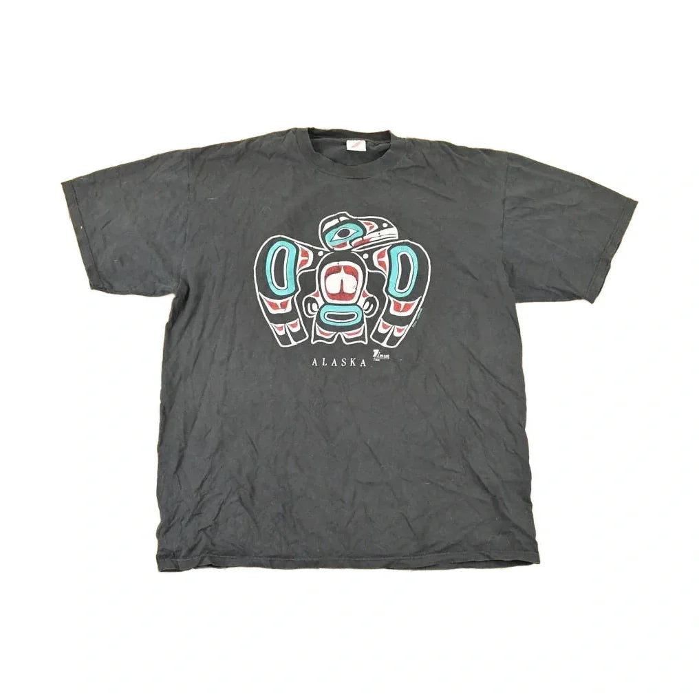 Vintage 1990s Alaska Aztec Souvenir Travel T-Shirt Men's L from propervintagecanada