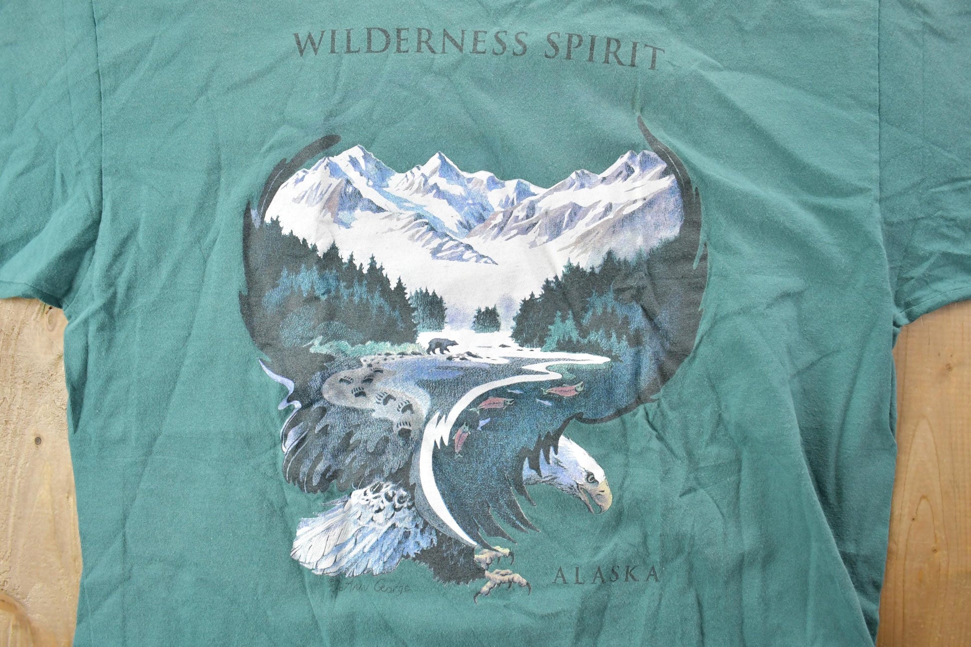 Vintage 1990s Alaska Bald Eagle Theme Graphic T-Shirt Men's XL from propervintagecanada