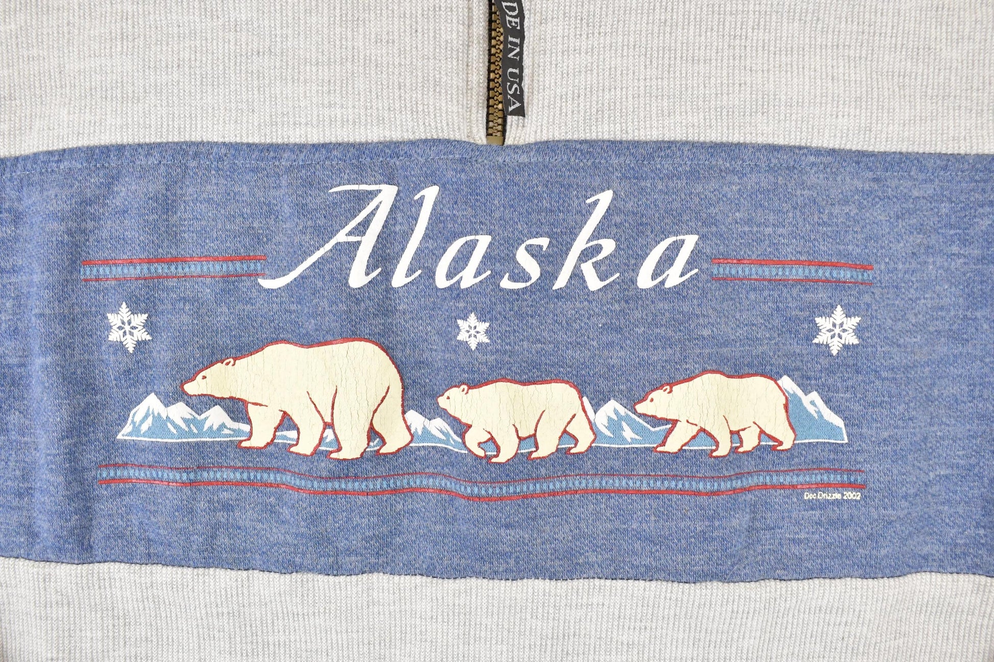 Vintage 1990s Alaska Polar Bear Quarter Zip Graphic Print Sweatshirt Mens L from propervintagecanada