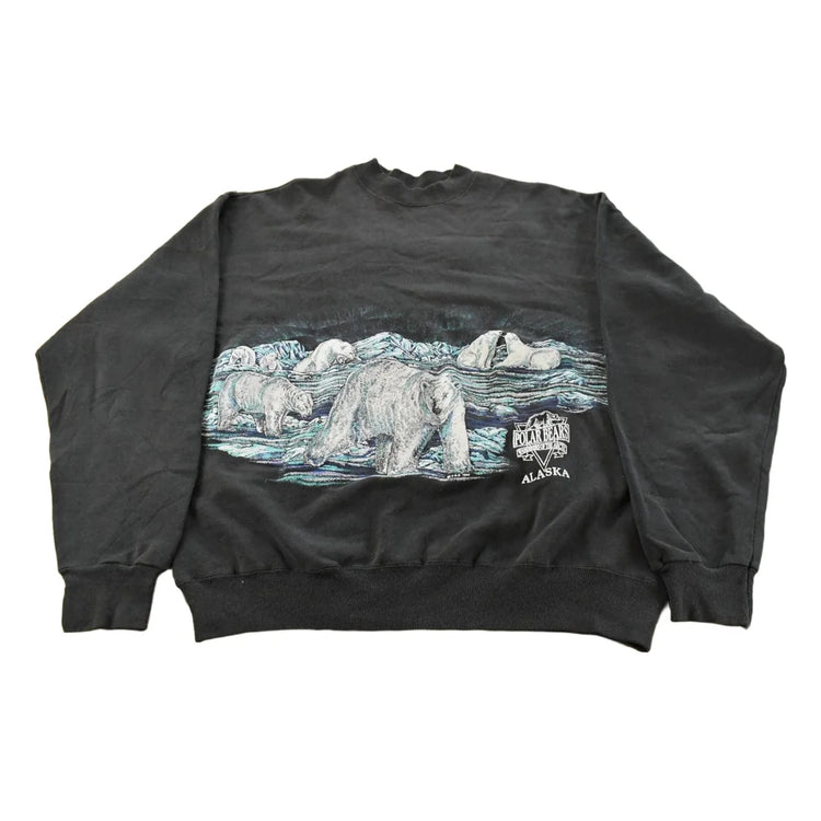 Vintage 1990s Alaska Polar Bears Graphic Print AOP Crewneck Sweatshirt Mens L from propervintagecanada
