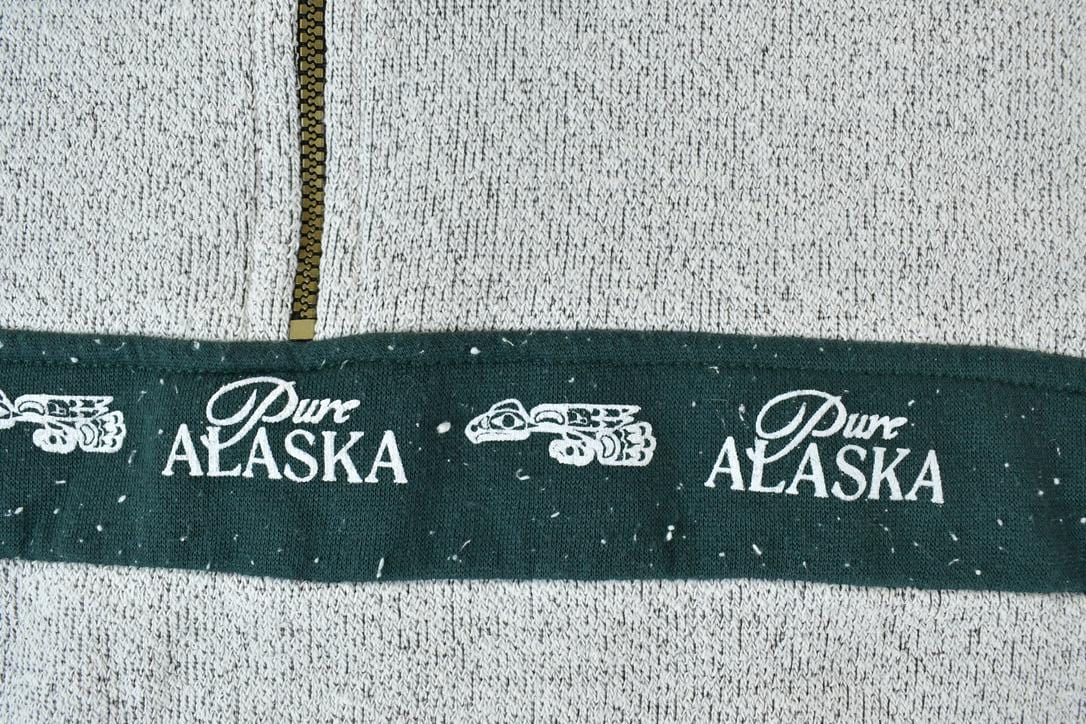 Vintage 1990s Alaska Quarter Zip Crewneck Sweatshirt Made In USA Men's XL from propervintagecanada