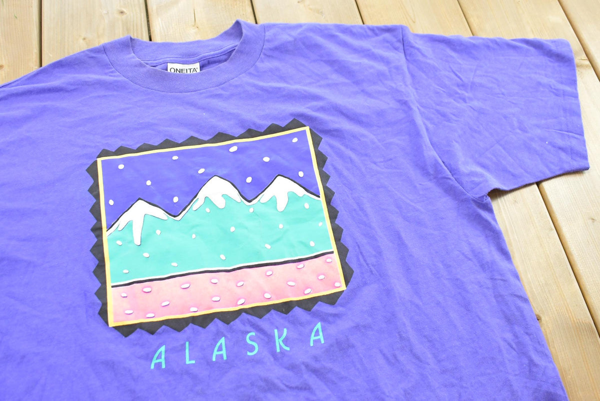 Vintage 1990s Alaska Snowy Mountains T-Shirt Mens XL from propervintagecanada