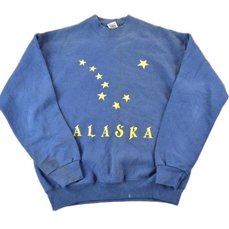 Vintage 1990s Alaska Stars Souvenir Crewneck Sweatshirt Made In USA Men's Large from propervintagecanada