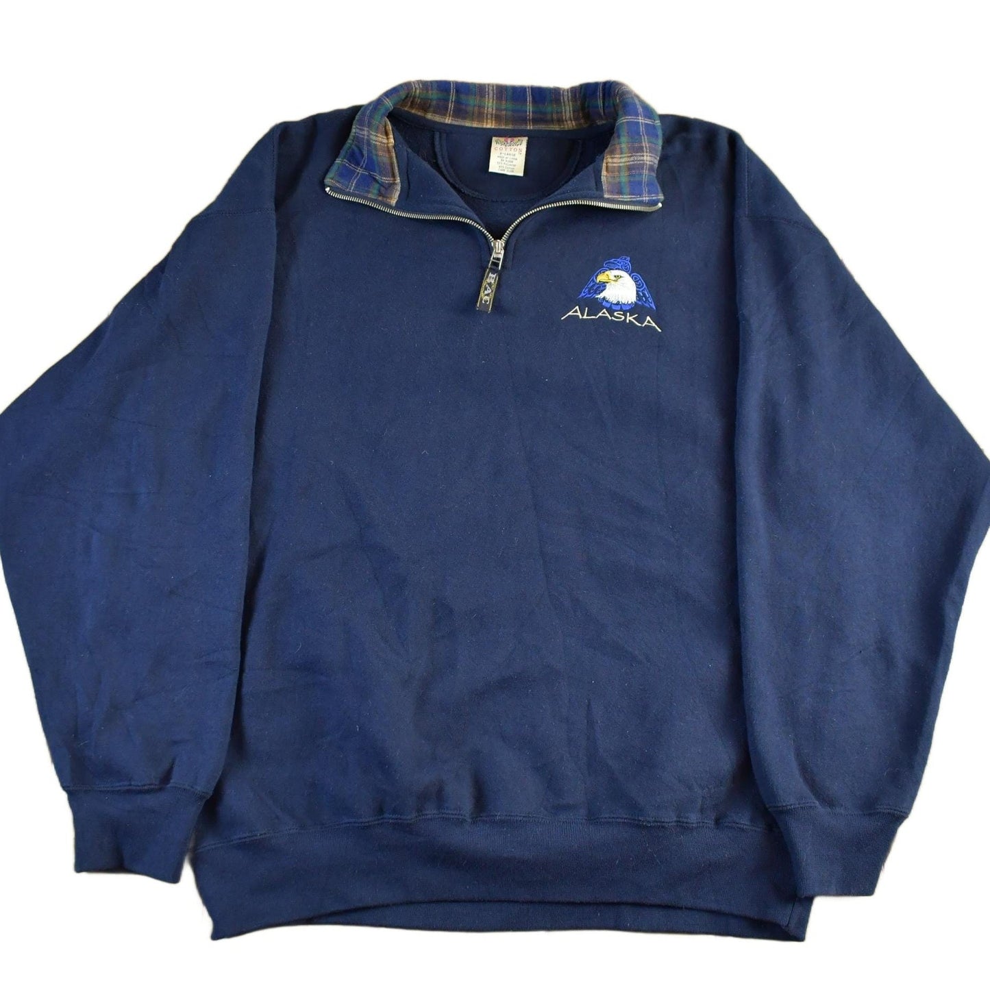 Vintage 1990s Alaska Travel Quarter Zip Sweatshirt Men's XL from propervintagecanada