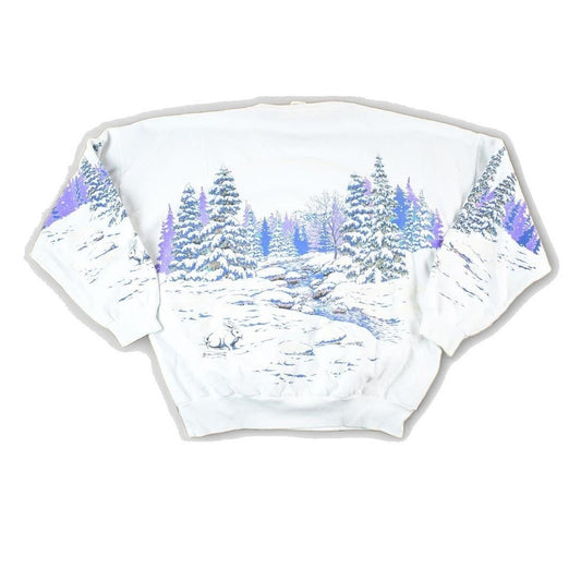 Vintage 1990s Alaska Wilderness AOP Crewneck Sweatshirt Mens 2XL from propervintagecanada