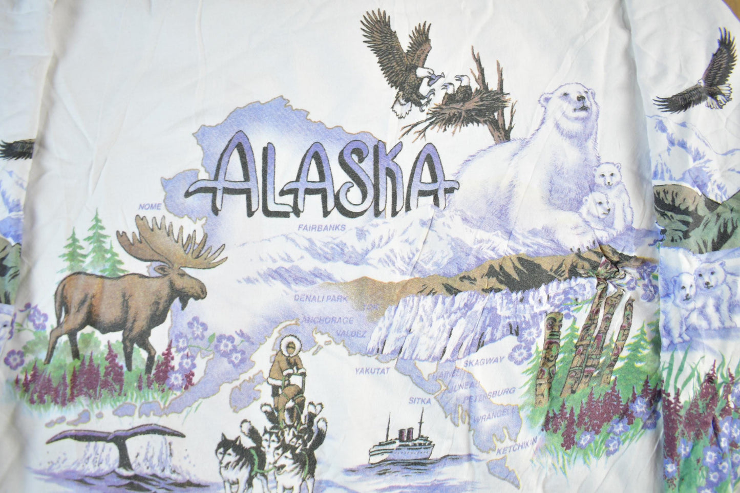 Vintage 1990s Alaska Wilderness AOP Crewneck Sweatshirt Mens XL from propervintagecanada