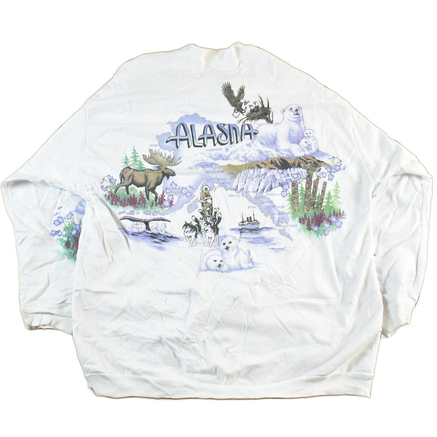 Vintage 1990s Alaska Wilderness AOP Crewneck Sweatshirt Mens XL from propervintagecanada