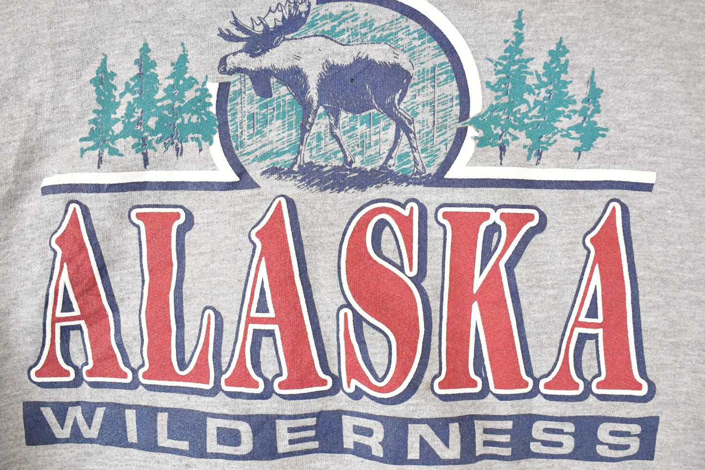 Vintage 1990s Alaska Wilderness Graphic Print Collared Heavyweight Sweatshirt Men's L from propervintagecanada