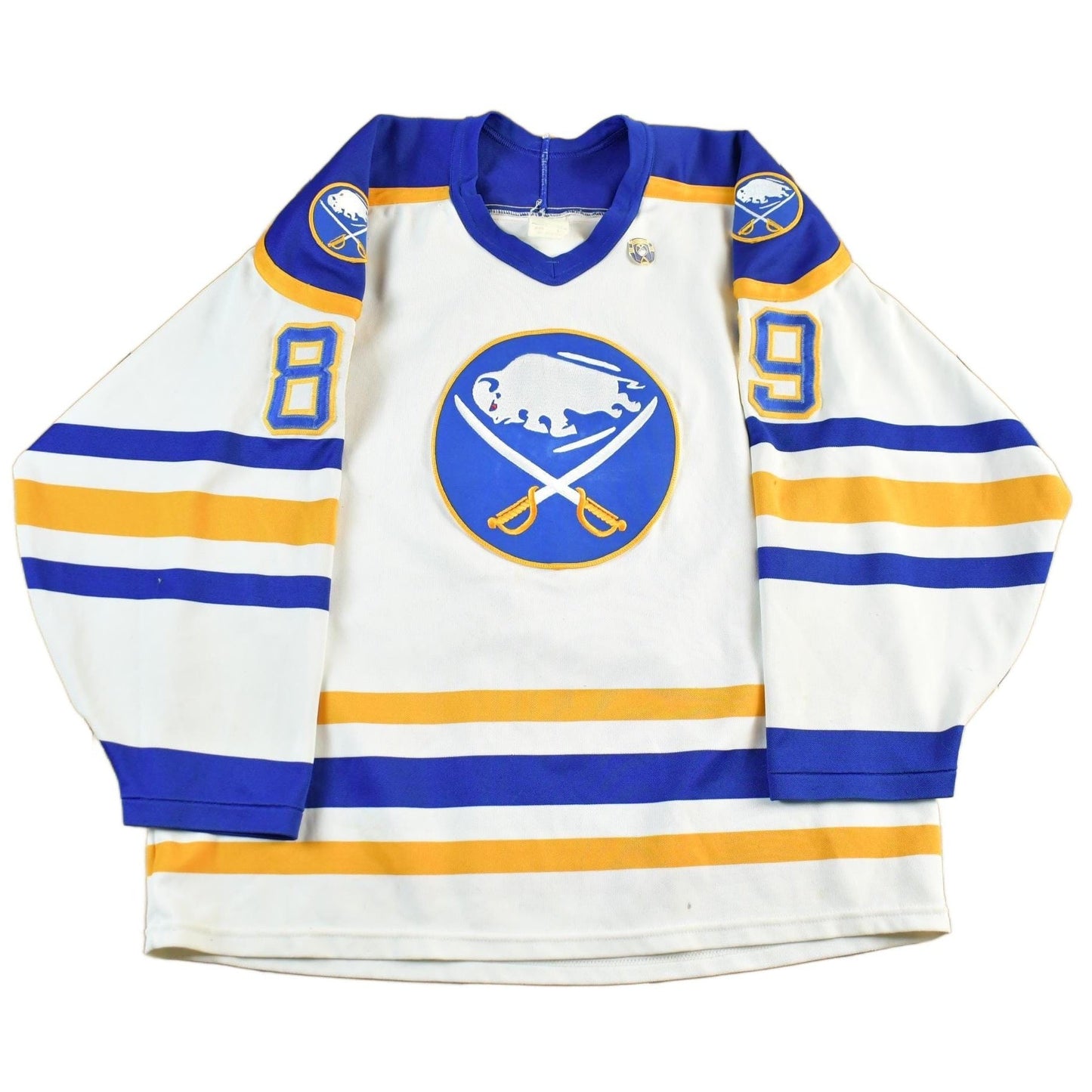 Vintage 1990s Alexander Mogilny Buffalo Sabres NHL CCM Maska Hockey Jersey Men's L from propervintagecanada