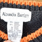 Vintage 1990s Alexandra Bartlett Halloween All Over Print Chunky Knit Abstract Pattern Cardigan Sweater Women's L from propervintagecanada
