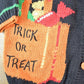 Vintage 1990s Alexandra Bartlett Halloween All Over Print Chunky Knit Abstract Pattern Cardigan Sweater Women's L from propervintagecanada