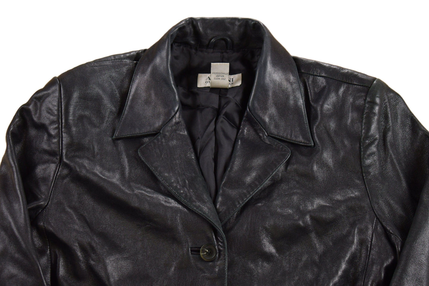 Vintage 1990s Alfani Full Length Black Leather Trench Coat Men's Large from propervintagecanada