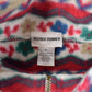 Vintage 1990s Alfred Dunner All Over Print Zip Up Fleece Sweater Size Woman's Medium from propervintagecanada