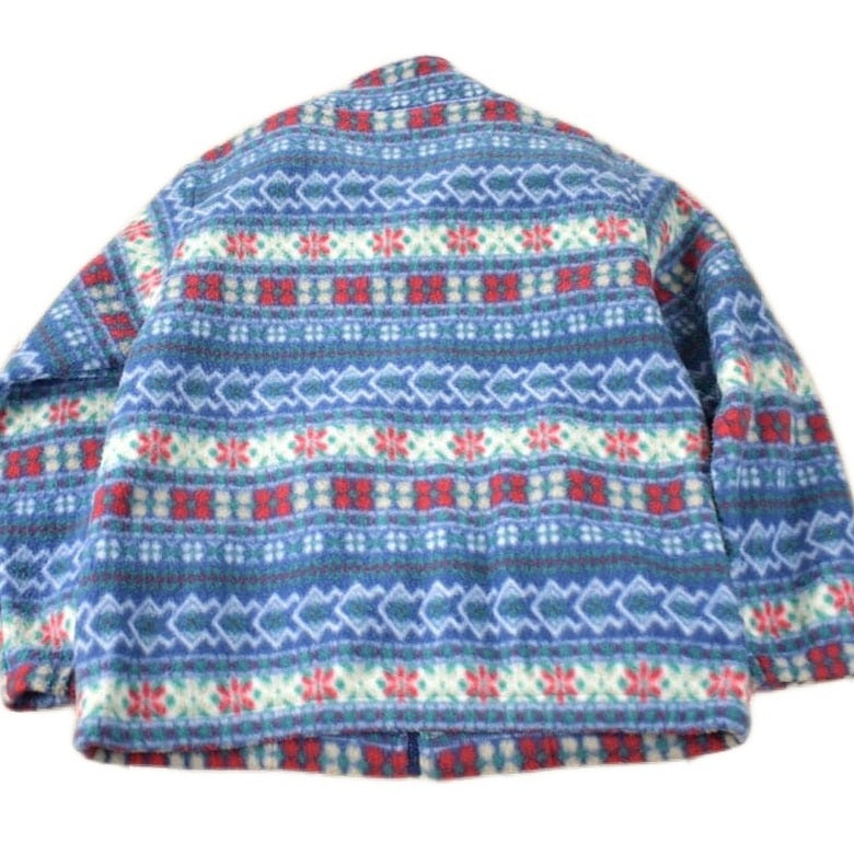 Vintage 1990s Alfred Dunner All Over Print Zip Up Fleece Sweater Size Woman's PS from propervintagecanada