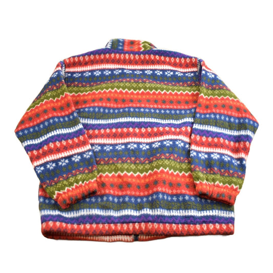 Vintage 1990s Alfred Dunner Colorful Abstract Pattern Full Zip Fleece Sweater from propervintagecanada