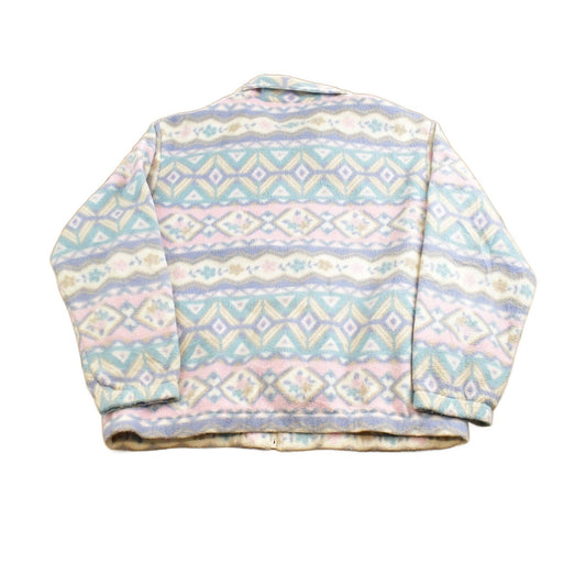 Vintage 1990s Alfred Dunner Colorful Fleece Zip Up Sweater from propervintagecanada