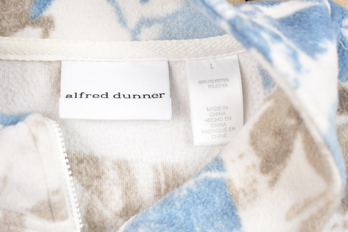 Vintage 1990s Alfred Dunner Fleece Zip Up Sweater Men's Large from propervintagecanada