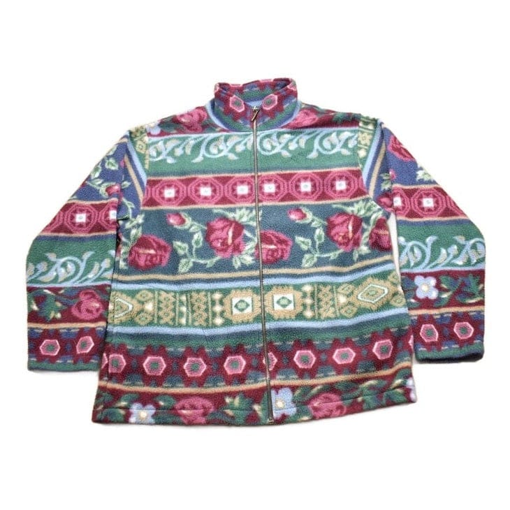 Vintage 1990s Alfred Dunner Fleece Zip Up Sweater Men's Small from propervintagecanada