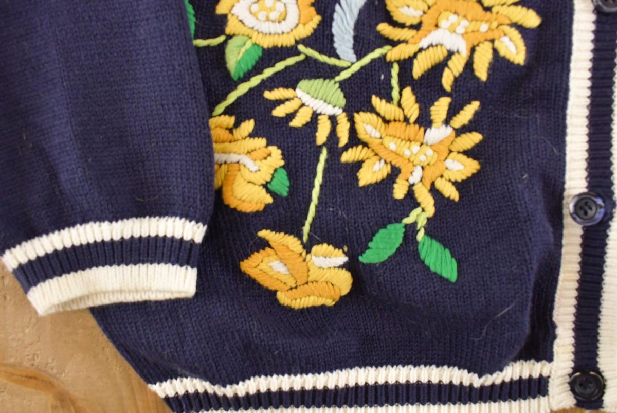 Vintage 1990s Alfred Dunner Floral Knit Cardigan Sweater Women's S from propervintagecanada