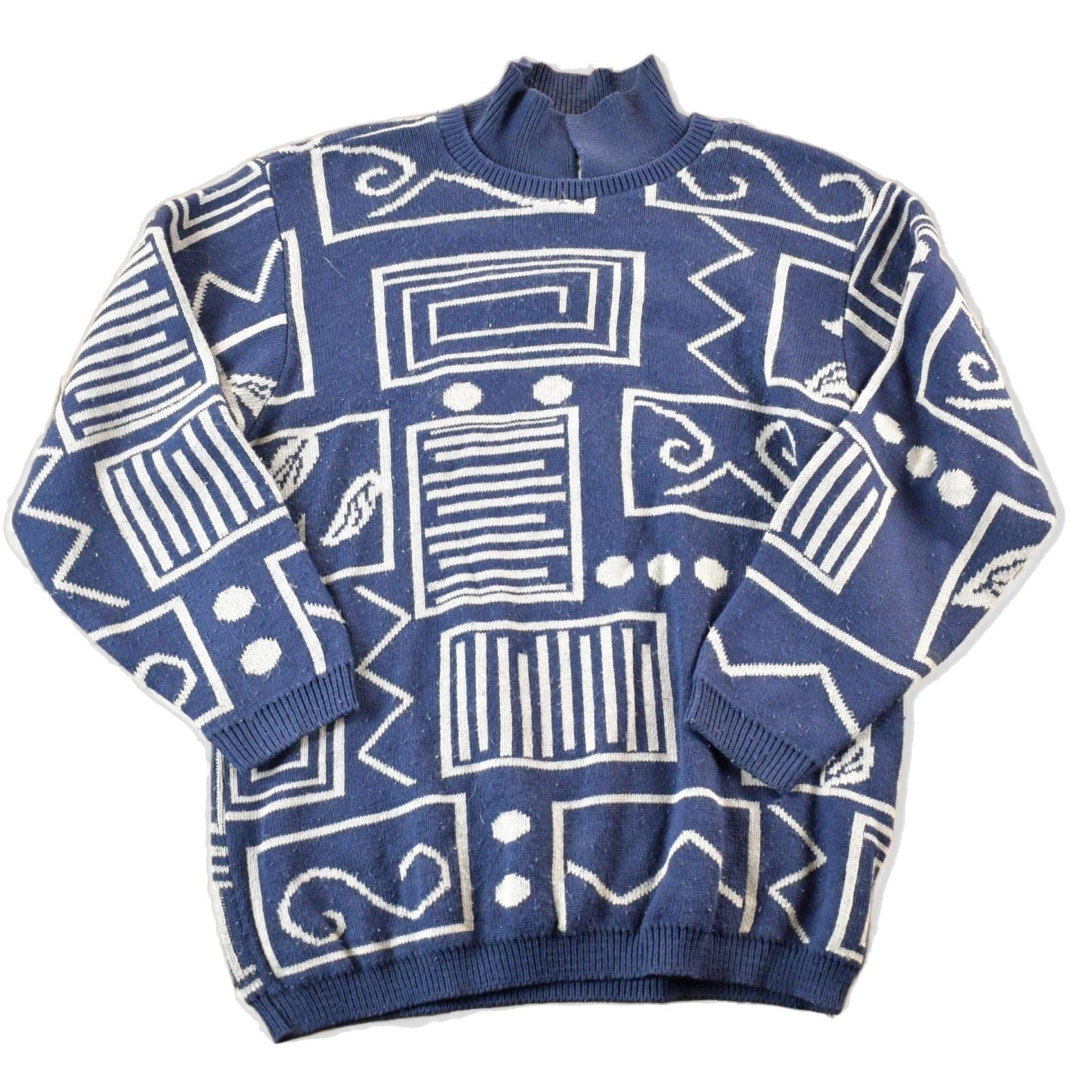 Vintage 1990s Alfred Dunner Knit Abstract Pattern Crewneck Sweater Womens M from propervintagecanada