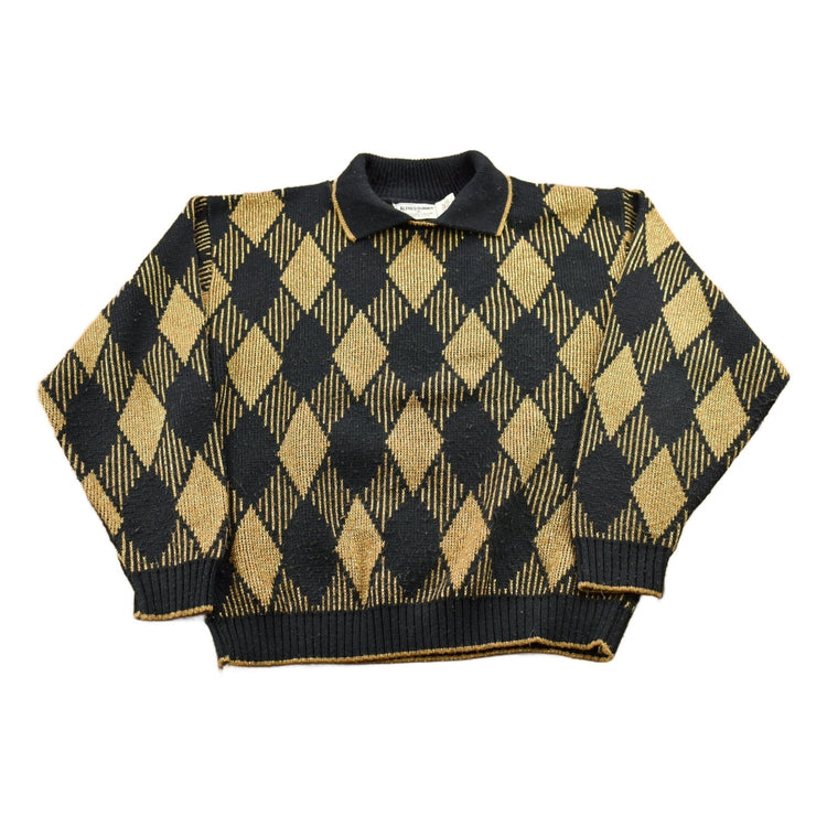 Vintage 1990s Alfred Dunner Knit Collared Sweater Women's M from propervintagecanada