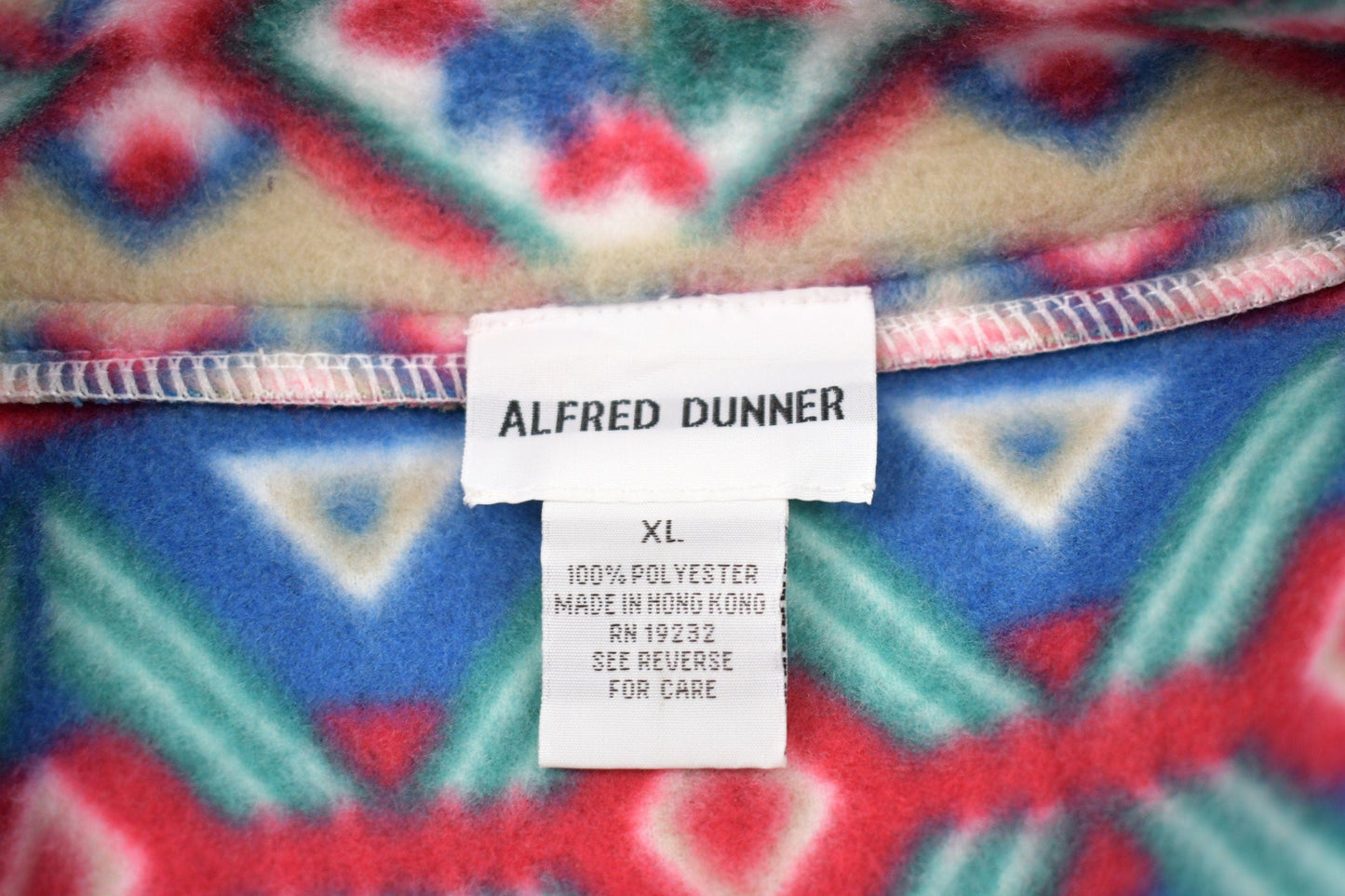 Vintage 1990s Alfred Dunner Patterned Fleece Sweater Men's 2XL from propervintagecanada
