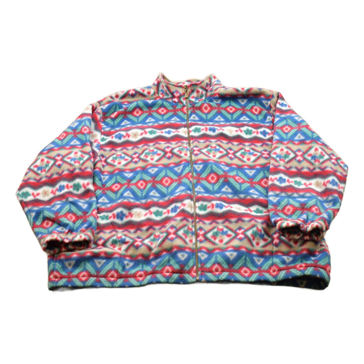 Vintage 1990s Alfred Dunner Patterned Fleece Sweater Men's 2XL from propervintagecanada