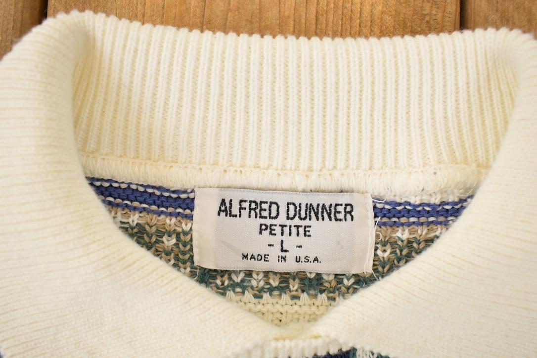 Vintage 1990s Alfred Dunner Petite Knit Collared Sweater Women's L from propervintagecanada