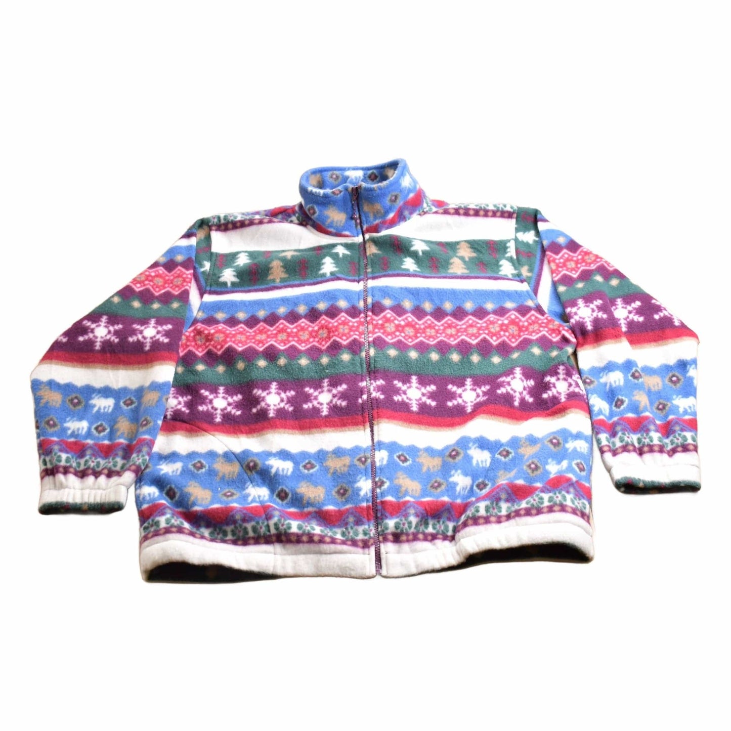 Vintage 1990s Alfred Dunner Winter Theme Fleece Sweater Men's Large from propervintagecanada