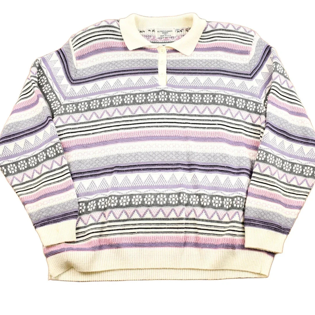 Vintage 1990s Alfred Dunner Womans Collared Knit Sweater Women's 2XL from propervintagecanada