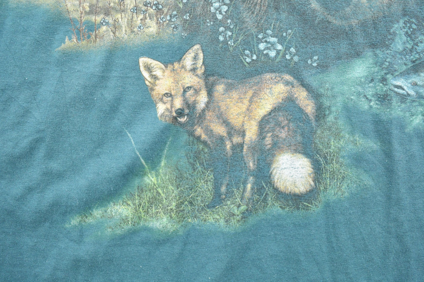 Vintage 1990s Algonquin Fox And Bear Theme Graphic T-Shirt Men's XL from propervintagecanada