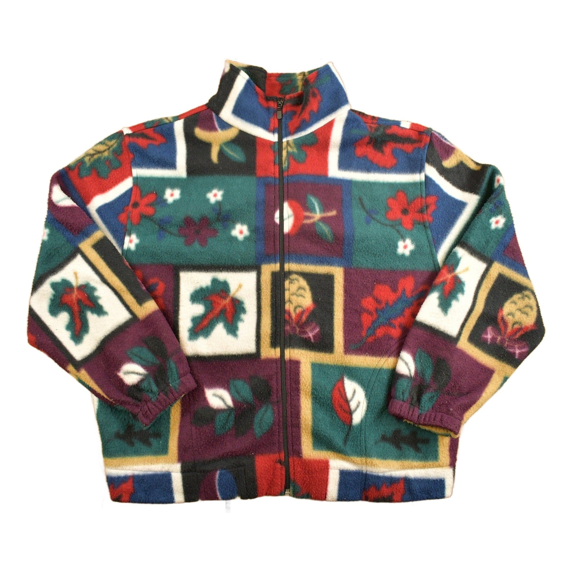 Vintage 1990s Alia Petites Patterned Fleece Sweater Men's Large from propervintagecanada