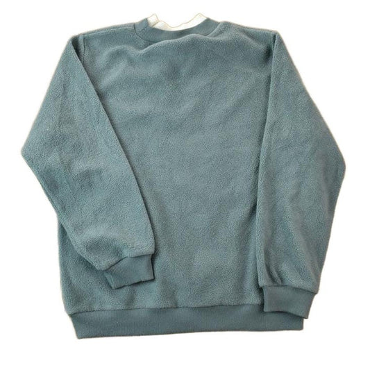 Vintage 1990s Alia Sport Double Collar Fleece Embroidered Floral Sweater Men's Small from propervintagecanada