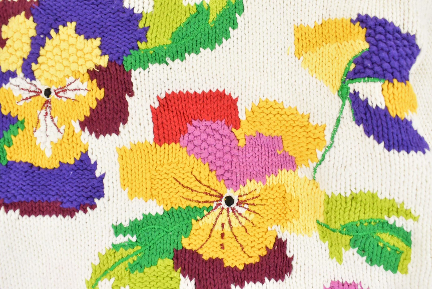 Vintage 1990s Alibi Knit Floral Sweater Women's Medium from propervintagecanada
